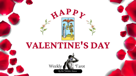 Happy Valentine's Day II 2 of Cups Tarot Card Banner the Lovers Major Arcana Meaning