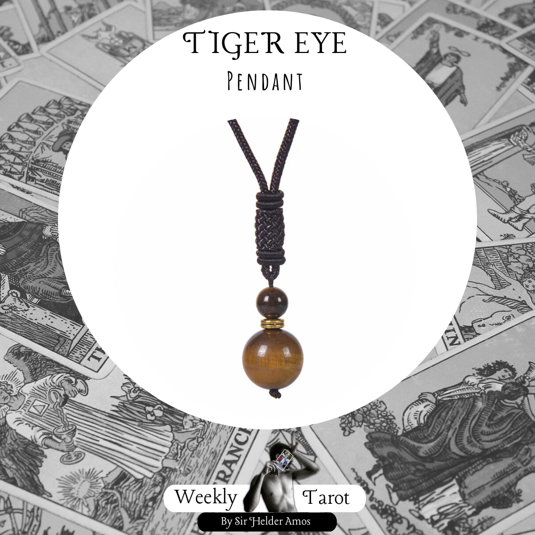 Tiger Eye or Black Obsidian Quartz Crystal Pendant.