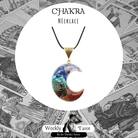 Energy Balancing Moon Chakra Necklace with Quartz Crystals
