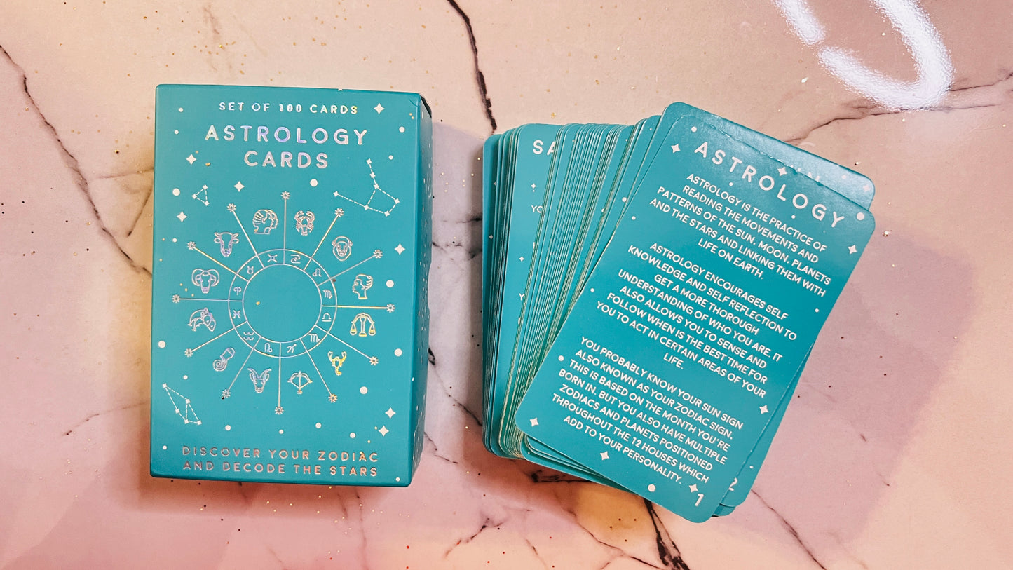 Astrology Cards - Learn Astrology with 100 Cards to Interpret your Natal Chart.