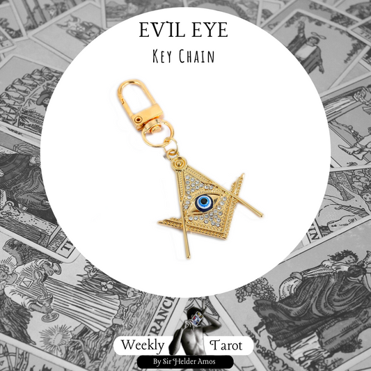 The Square and Compasses Evil Eye Keychain Free Mason