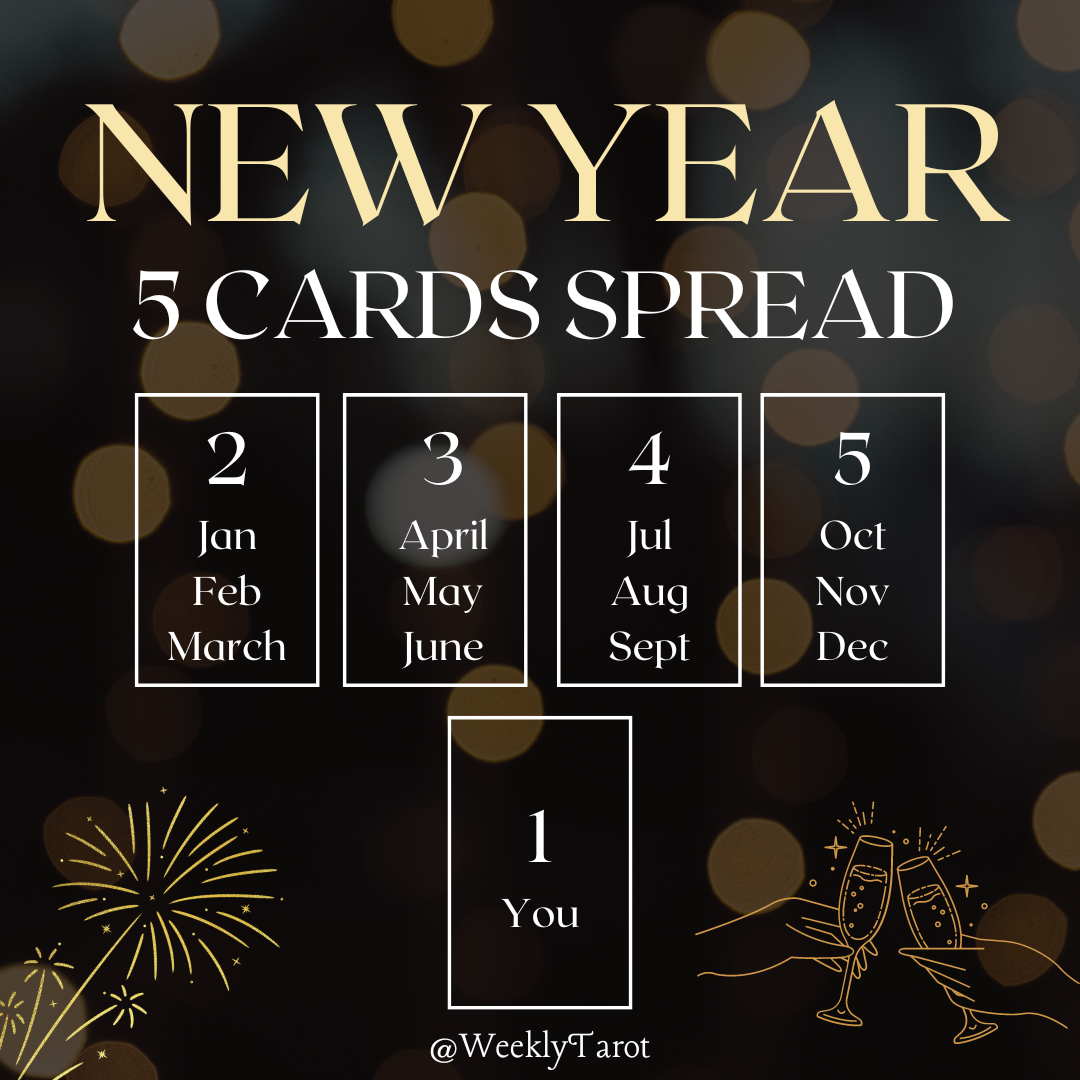 5 Cards New Year Tarot Reading Spread