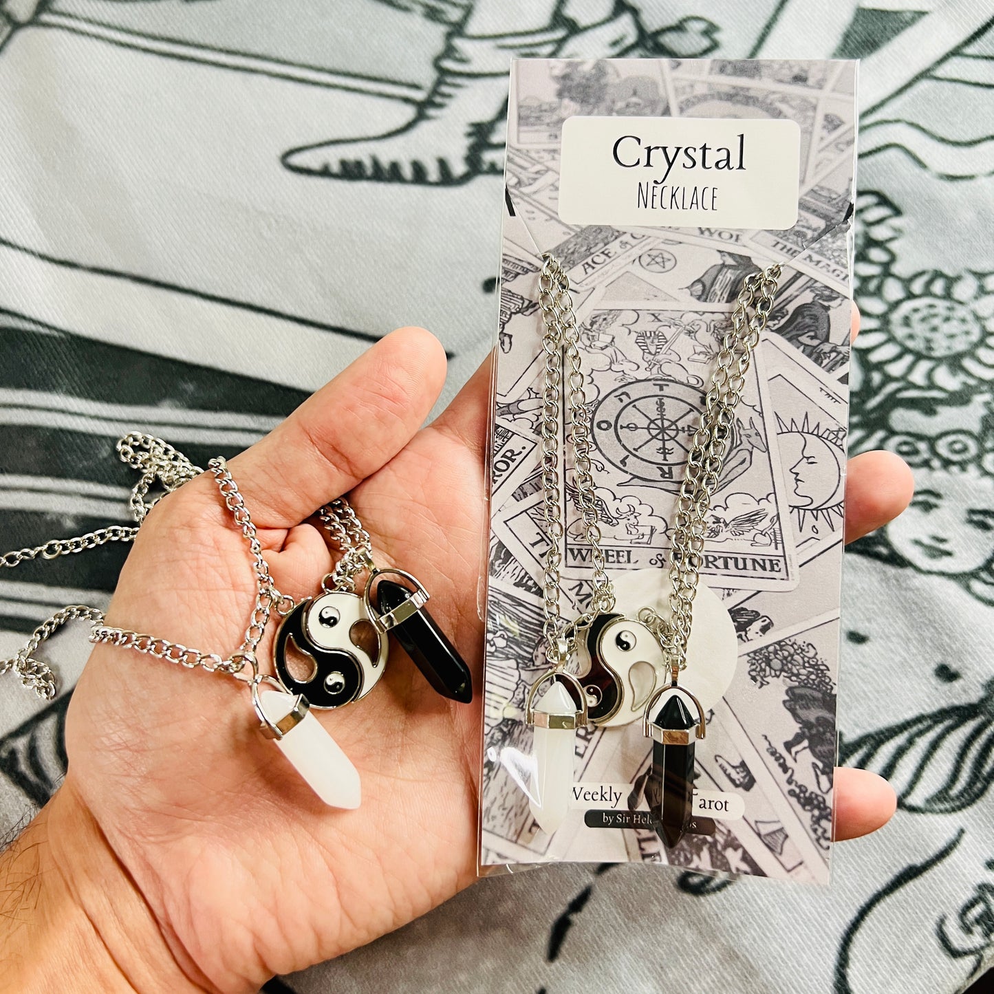 Yin-Yang Crystal Quartz Necklace (Pair)