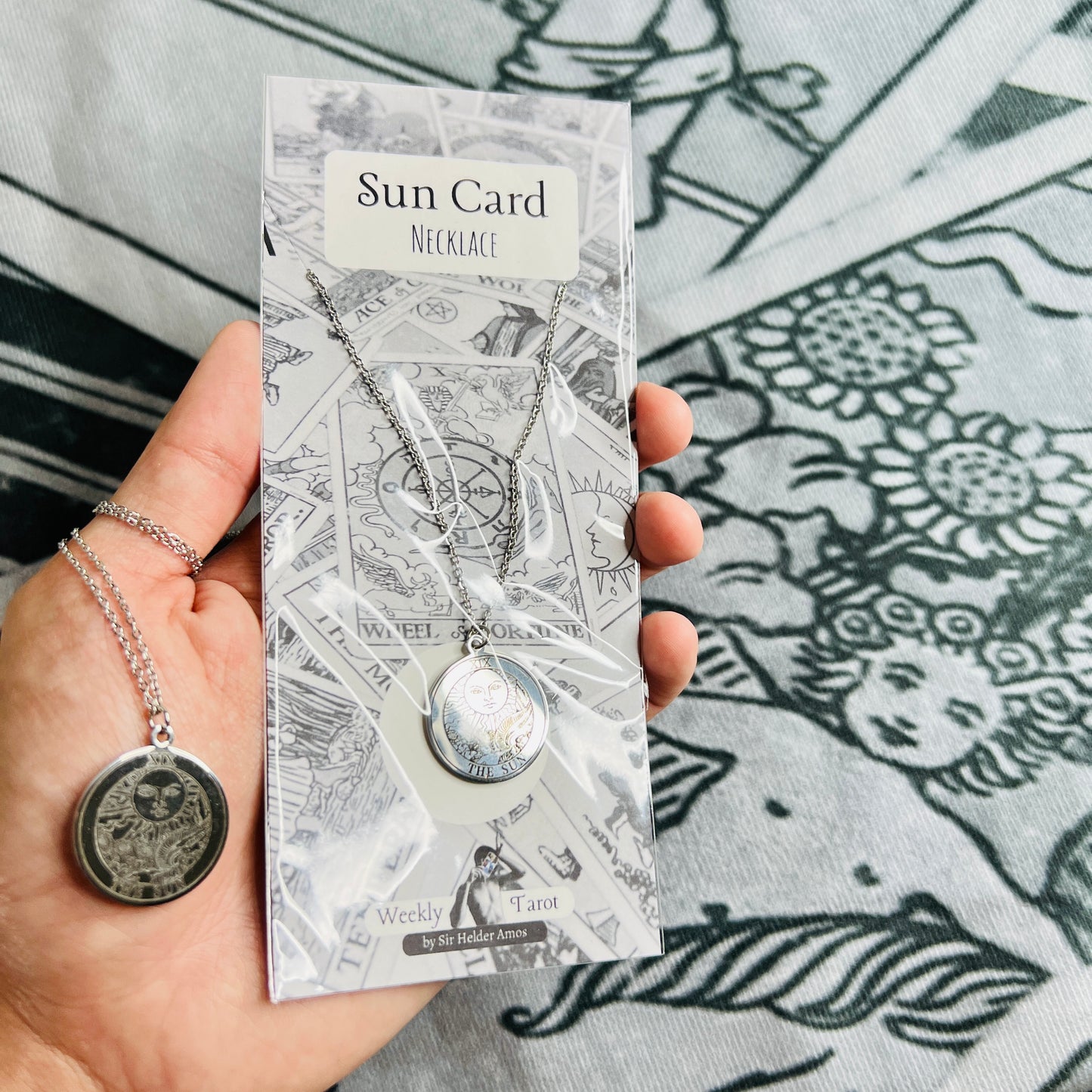 Sun Card Medallion Tarot Jewelry ~ Stainless Steel